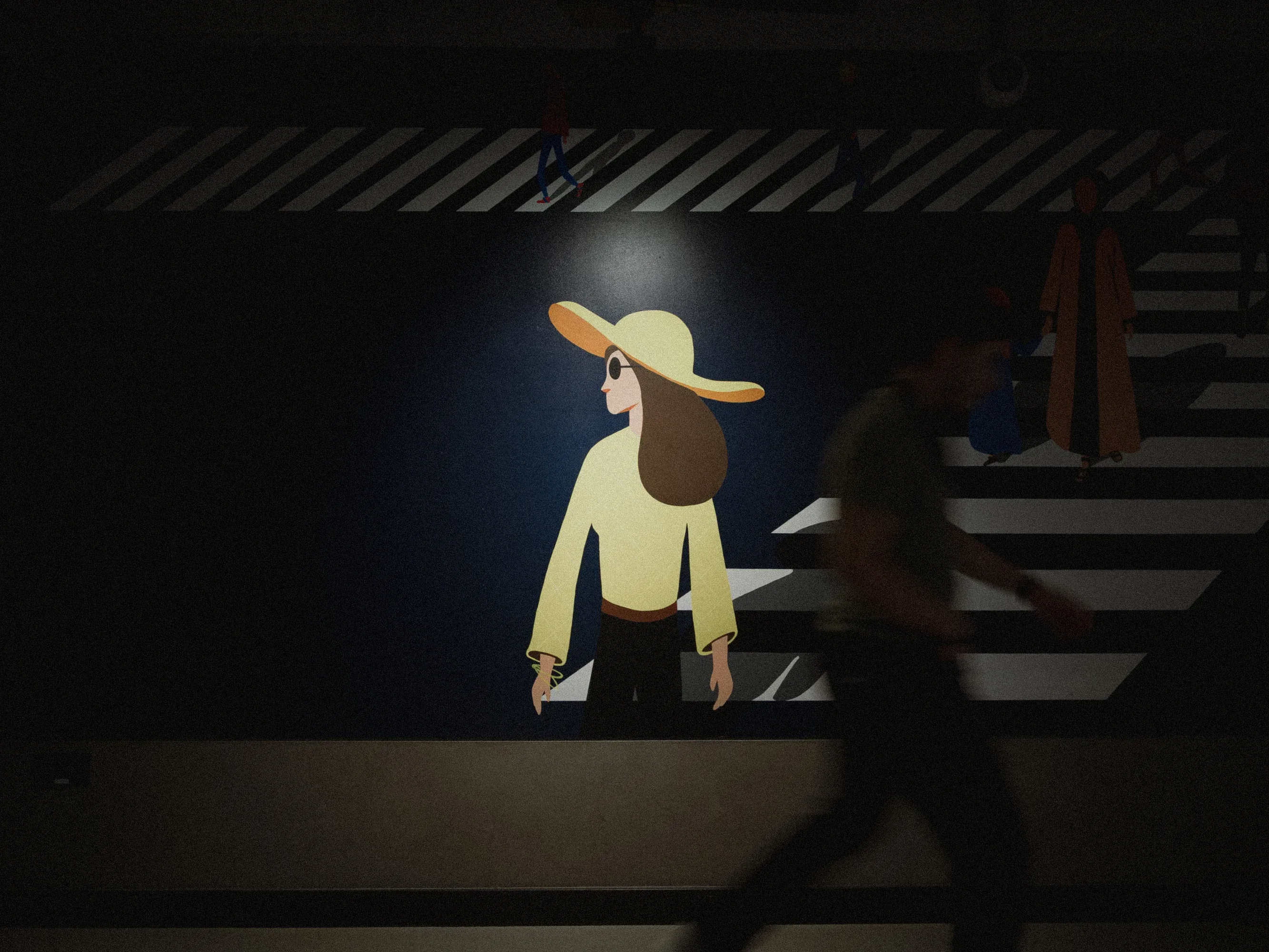 Abstract street photography with light and shadow play.