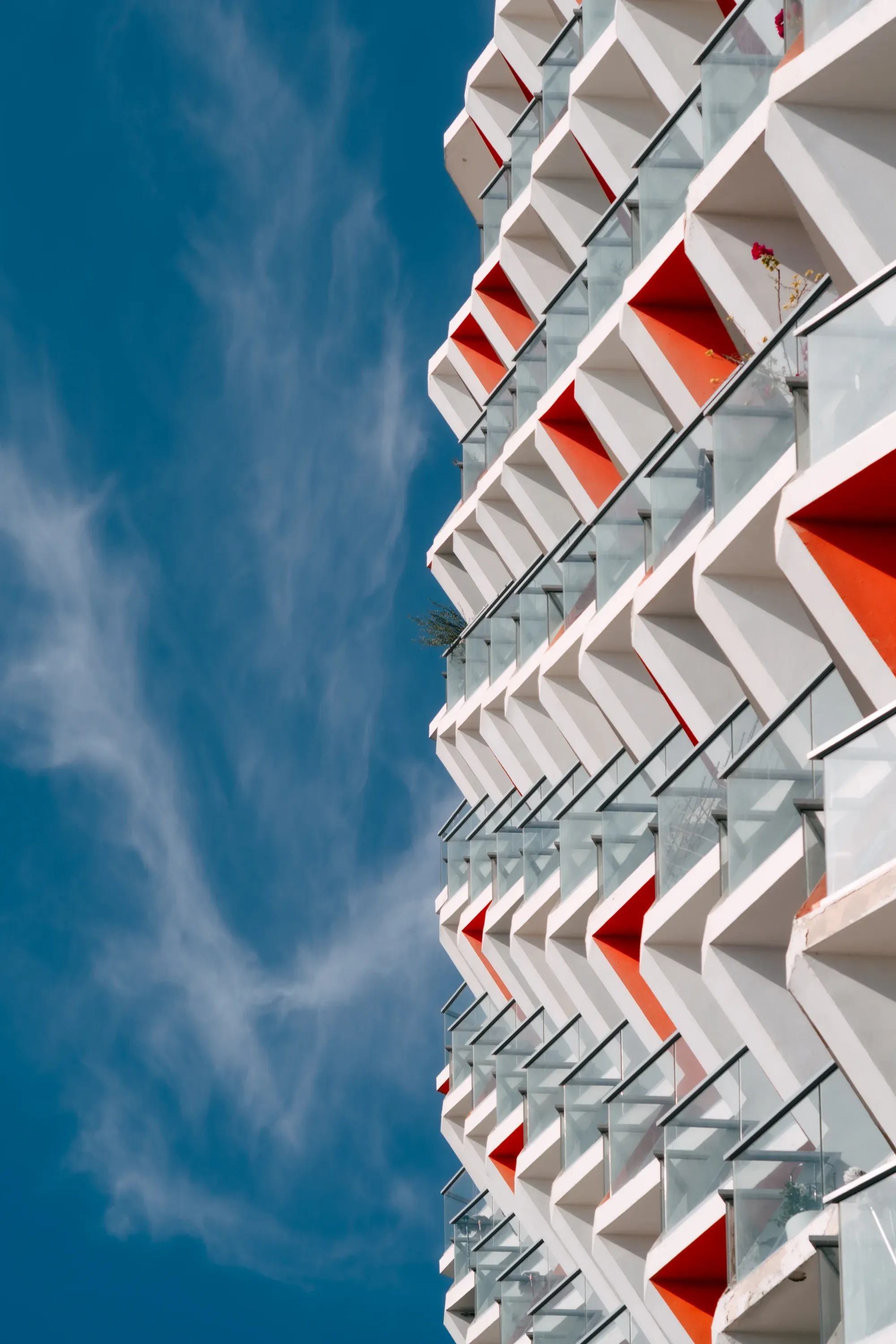 Skyline of Dubai at blue hour, minimalist urban landscape.